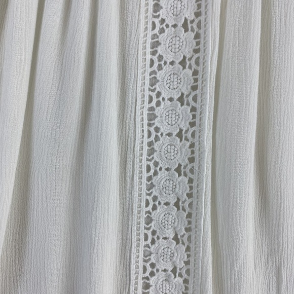 Ariat Tunic Blouse Sz L White Dainty Lace Long Sleeve Cottage - Picture 5 of 10